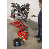 Sealey MC454E Motorcycle Lift 450kg - 12V Electro/Hydraulic - MC454E - Sealey Tools UK - Workshop Tool Storage