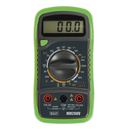 Sealey MM20HV Digital Multimeter 8 - Function with Thermocouple Hi - Vis - MM20HV - Sealey Tools UK - Workshop Tool Storage