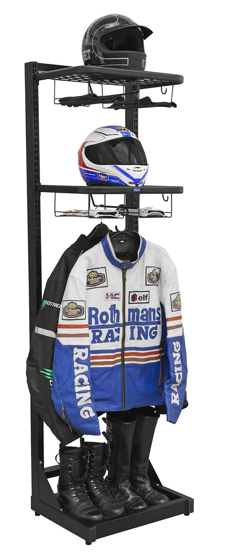 Sealey MS081FS Motorcycle Helmet & Gear Tidy Freestanding - MS081FS - Sealey Tools UK - Workshop Tool Storage