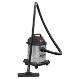 Sealey PC195SD Vacuum Cleaner Wet & Dry 20L 1200W/230V Stainless Drum - PC195SD - Sealey Tools UK - Workshop Tool Storage