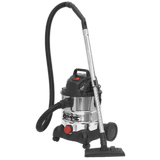 Sealey PC200SD 20L Wet & Dry Industrial Vacuum Cleaner 1250W Stainless Drum - PC200SD - Sealey Tools UK - Workshop Tool Storage