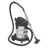 Sealey PC300SDAUTO Vacuum Cleaner Industrial 30L 1400W/230V Stainless Drum Auto Start - PC300SDAUTO - Sealey Tools UK - Workshop Tool Storage