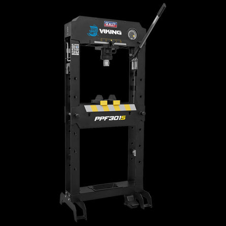 Sealey PPF301S Viking Air/Hydraulic Press 30tonne Floor Type with Sliding Ram and Foot Pedal - PPF301S - Sealey Tools UK - Workshop Tool Storage