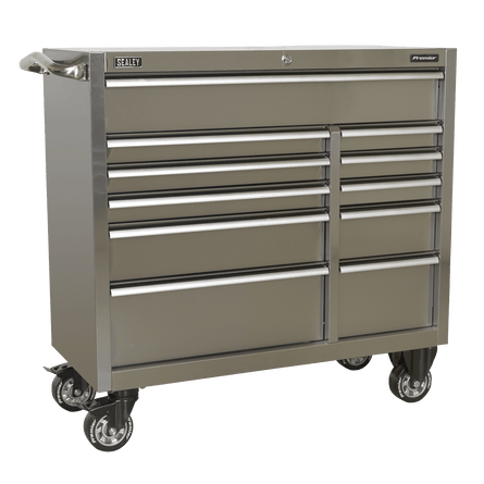 Sealey PTB105511SS Rollcab 11 Drawer 1055mm Stainless Steel Heavy - Duty - PTB105511SS - Sealey Tools UK - Workshop Tool Storage