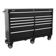 Sealey PTB143011 Rollcab 11 Drawer 1430mm Heavy - Duty Black - PTB143011 - Sealey Tools UK - Workshop Tool Storage