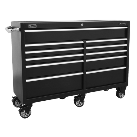Sealey PTB143011 Rollcab 11 Drawer 1430mm Heavy - Duty Black - PTB143011 - Sealey Tools UK - Workshop Tool Storage