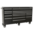 Sealey PTB183015 Rollcab 15 Drawer 1845mm Heavy - Duty Black - PTB183015 - Sealey Tools UK - Workshop Tool Storage
