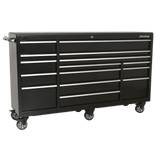 Sealey PTB183015 Rollcab 15 Drawer 1845mm Heavy - Duty Black - PTB183015 - Sealey Tools UK - Workshop Tool Storage