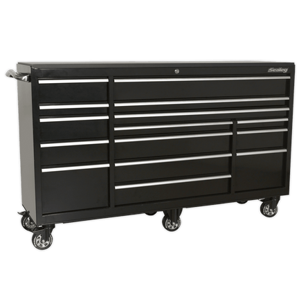Sealey PTB183015 Rollcab 15 Drawer 1845mm Heavy - Duty Black - PTB183015 - Sealey Tools UK - Workshop Tool Storage
