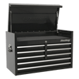 Sealey PTB91508 Topchest 8 Drawer 915mm Heavy - Duty Black - PTB91508 - Sealey Tools UK - Workshop Tool Storage
