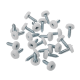 Sealey PTNP1 Numberplate Screw Plastic Enclosed Head 4.8 x 18mm White Pack of 50 - PTNP1 - Sealey Tools UK - Workshop Tool Storage
