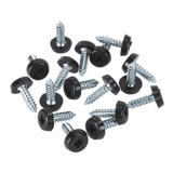 Sealey PTNP3 Numberplate Screw Plastic Enclosed Head 4.8 x 18mm Black Pack of 50 - PTNP3 - Sealey Tools UK - Workshop Tool Storage