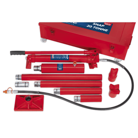 Sealey RE9720 Hydraulic Body Repair Kit 20tonne Snap Type - RE9720 - Sealey Tools UK - Workshop Tool Storage