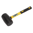 Sealey RMB200 Rubber Mallet 2lb with Fibreglass Shaft - RMB200 - Sealey Tools UK - Workshop Tool Storage