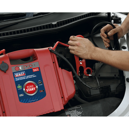 Sealey RS102 RoadStart Emergency Power Pack 12V 1600 Peak Amps - Mobile Power Systems - SLY-8763 - Sealey Tools UK - Workshop Tool Storage