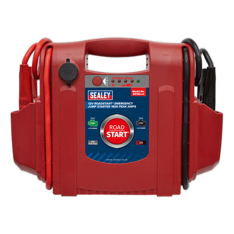 Sealey RS102 RoadStart Emergency Power Pack 12V 1600 Peak Amps - Mobile Power Systems - SLY-8763 - Sealey Tools UK - Workshop Tool Storage