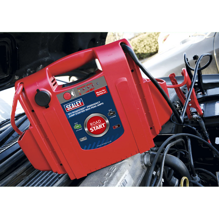 Sealey RS102 RoadStart Emergency Power Pack 12V 1600 Peak Amps - Mobile Power Systems - SLY-8763 - Sealey Tools UK - Workshop Tool Storage