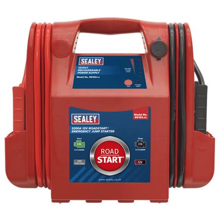 Sealey RS103 RoadStart Emergency Power Pack 12V 3200 Peak Amps - Mobile Power Systems - SLY-12950 - Sealey Tools UK - Workshop Tool Storage