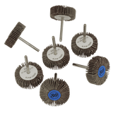 Sealey RTA7FW Rotary Tool Flap Wheel Set 7pc 30mm - RTA7FW - Sealey Tools UK - Workshop Tool Storage