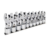 Sealey S01043 Flexible Crow's Foot Open End Spanner Set 10pc 3/8i - SLY-18410 - Sealey Tools UK - Workshop Tool Storage