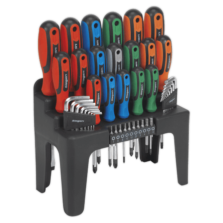 Sealey S01090 Screwdriver, Hex Key & Bit Set 44pc - S01090 - Sealey Tools UK - Workshop Tool Storage