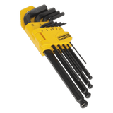 Sealey S01093 Ball - End Hex Key Set 9pc Long Metric - S01093 - Sealey Tools UK - Workshop Tool Storage