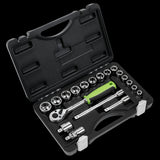Sealey S01235 Socket Set 19pc 3/8"Sq Drive Metric - S01235 - Sealey Tools UK - Workshop Tool Storage