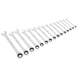 Sealey S01247 Combination Ratchet Spanner Set 15pc Metric - S01247 - Sealey Tools UK - Workshop Tool Storage