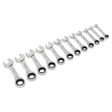 Sealey S0633 Stubby Ratchet Combination Spanner Set 12pc Metric - S0633 - Sealey Tools UK - Workshop Tool Storage