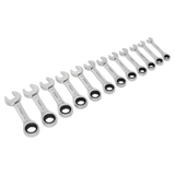 Sealey S0633 Stubby Ratchet Combination Spanner Set 12pc Metric - S0633 - Sealey Tools UK - Workshop Tool Storage