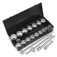 Sealey S0768 Socket Set 21pc 1"Sq Drive 6pt WallDrive® Metric - S0768 - Sealey Tools UK - Workshop Tool Storage