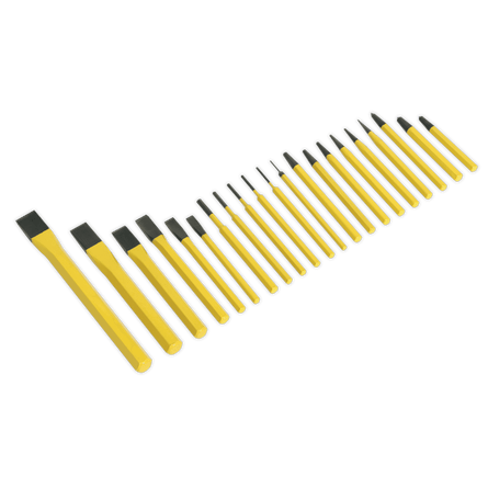 Sealey S0805 Punch & Chisel Set 21pc - S0805 - Sealey Tools UK - Workshop Tool Storage