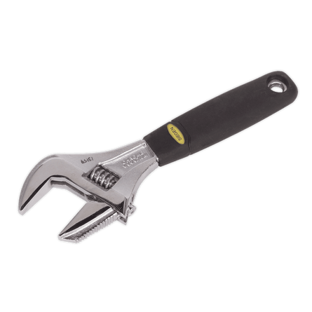 Sealey S0854 Adjustable Wrench with Extra - Wide Jaw Capacity 200mm - S0854 - Sealey Tools UK - Workshop Tool Storage