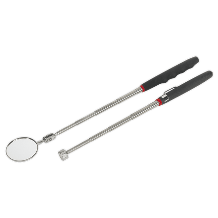 Sealey S0940 Telescopic Magnetic Pick - Up Tool & Inspection Mirror Set 2pc - S0940 - Sealey Tools UK - Workshop Tool Storage