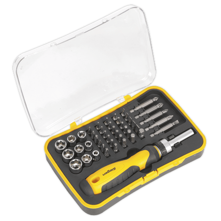 Sealey S0979 Socket & Bit Set 45pc Ratchet Screwdriver - S0979 - Sealey Tools UK - Workshop Tool Storage