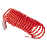 Sealey SA305 PE Coiled Air Hose 5m x 5mm with Couplings - SA305 - Sealey Tools UK - Workshop Tool Storage