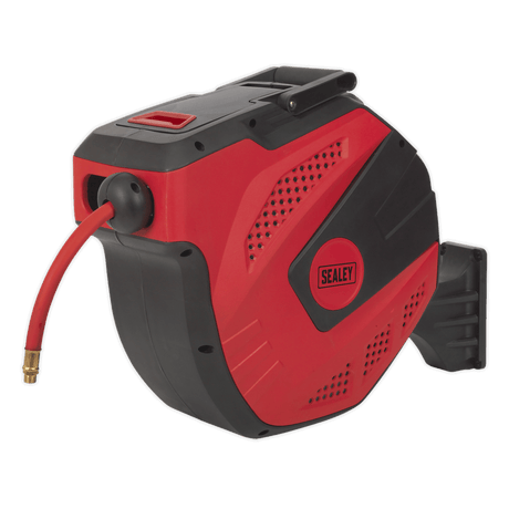 Sealey SA824 Air Hose Reel Auto - Rewind Control 30m 10mm ID - Rubber Hose - SA824 - Sealey Tools UK - Workshop Tool Storage