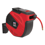 Sealey SA824 Air Hose Reel Auto - Rewind Control 30m 10mm ID - Rubber Hose - SA824 - Sealey Tools UK - Workshop Tool Storage