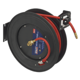 Sealey SA85 Retractable Air Hose Steel Reel 20m 10mm ID Rubber Hose - SA85 - Sealey Tools UK - Workshop Tool Storage
