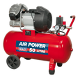 Sealey SAC05030 Compressor 50ltr V - Twin Direct Drive 3hp - Direct Drive - SLY-15723 - Sealey Tools UK - Workshop Tool Storage