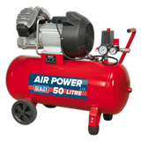 Sealey SAC05030 Compressor 50ltr V - Twin Direct Drive 3hp - Direct Drive - SLY-15723 - Sealey Tools UK - Workshop Tool Storage