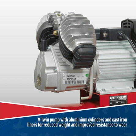 Sealey SAC05030 Compressor 50ltr V - Twin Direct Drive 3hp - Direct Drive - SLY-15723 - Sealey Tools UK - Workshop Tool Storage