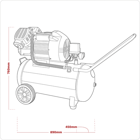 Sealey SAC10030VE Compressor 100ltr V - Twin Direct Drive 3hp - Direct Drive - SLY-18904 - Sealey Tools UK - Workshop Tool Storage