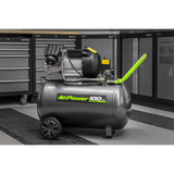 Sealey SAC10030VE Compressor 100ltr V - Twin Direct Drive 3hp - Direct Drive - SLY-18904 - Sealey Tools UK - Workshop Tool Storage