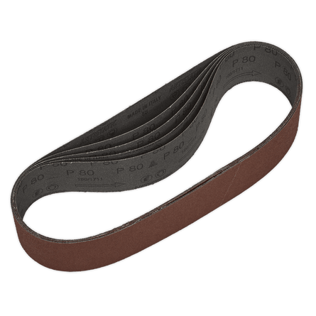 Sealey SB007 Sanding Belt 50 x 686mm 80Grit Pack of 5 - SB007 - Sealey Tools UK - Workshop Tool Storage