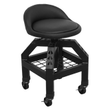 Sealey SCR03B Creeper Stool Pneumatic with Adjustable Height Swivel Seat & Back Rest - SCR03B - Sealey Tools UK - Workshop Tool Storage