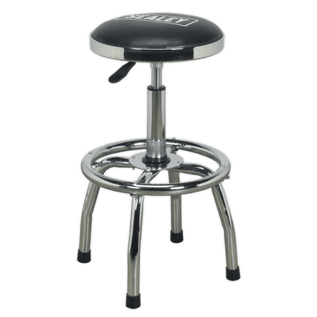 Sealey SCR17 Workshop Stool Heavy - Duty Pneumatic with Adjustable Height Swivel Seat - SCR17 - Sealey Tools UK - Workshop Tool Storage