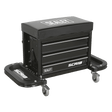 Sealey SCR18B Mechanic's Utility Seat & Toolbox - Black - SCR18B - Sealey Tools UK - Workshop Tool Storage