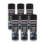 Sealey SCS060 Stone Chip Paint 500ml - Pack of 6 - SCS060 - Sealey Tools UK - Workshop Tool Storage