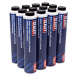 Sealey SCS108 Screw - Type EP2 Lithium Grease Cartridge 400g Pack of 12 - SCS108 - Sealey Tools UK - Workshop Tool Storage